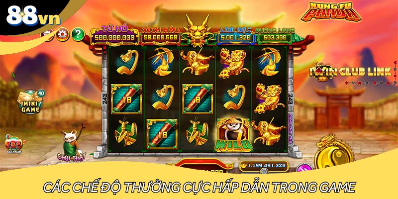 Các chế độ thưởng cực hấp dẫn trong game nổ hũ Kungfu Panda