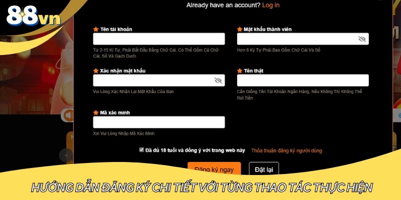 Hướng dẫn đăng ký chi tiết với từng thao tác thực hiện